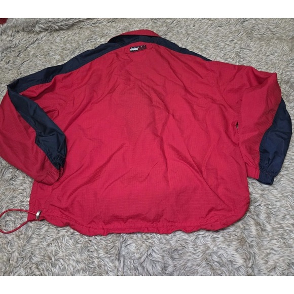 Tommy Hilfiger Vintage 90s Red Pullover Windbreaker Jacket Flag Logo L - Picture 13 of 15